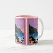 Mok-NaPali Sunset Magenta-Fled Sky Tweekleurige Koffiemok (Voorkant rechts)