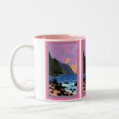 Mok-NaPali Sunset Magenta-Fled Sky Tweekleurige Koffiemok (Links)