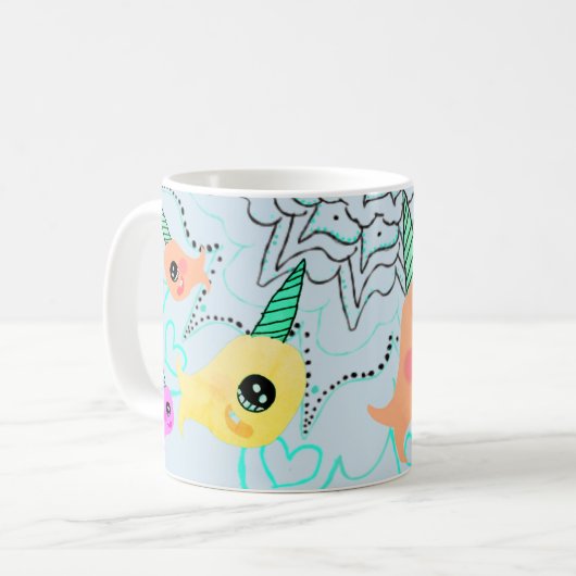 Mok Narwhal Coffee Tea Cup (Voorkant links)