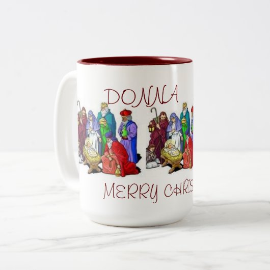 MOK NATIVITY SCENE TRIAD PERSONALISEERDE MERRY CHR (Voorkant links)