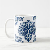 Mok Navy Elegant Damask Coffee (Links)
