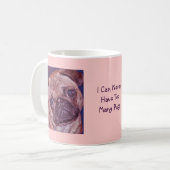 mok "Nooit te veel pugs" (Voorkant links)