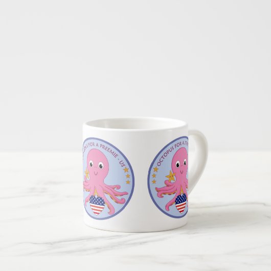 Mok octopus voor speciale koffie voor een preemie (Voorkant rechts)