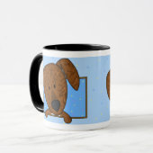 Mok omgezette Cartoon Plott Hound (Voorkant links)