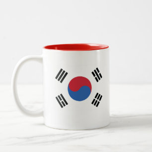 Mok onder Zuid-Koreaanse vlag 한국 국기디자 인