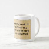 Mok: "Ontsnappen aan God" Koffiemok (Voorkant rechts)