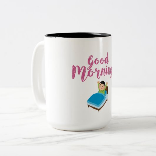 mok ontwerp voor kinderen, mok goede morgen ontwer (Voorkant links)