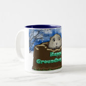 Mok op de grondhog, met crème grondhog (Voorkant links)