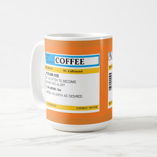 Mok op recept voor koffie (Voorkant links)