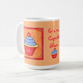 Mok Oranje en blauwe cupcake (Voorkant links)