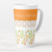 Mok Oranje en groene bloemen (Rechterhoek)