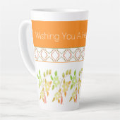 Mok Oranje en groene bloemen (Linkerhoek)