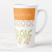 Mok Oranje en groene bloemen (Rechts)