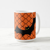 Mok Oranje en zwarte Halloween Bat (Voorkant rechts)