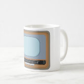 Mok oude, gefaseerde tv-koffie met tv-retro (Voorkant rechts)