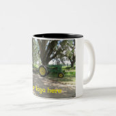 Mok oude groene tractor koffie (Voorkant rechts)