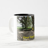 Mok oude groene tractor koffie (Voorkant links)