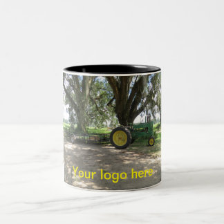 Mok oude groene tractor koffie