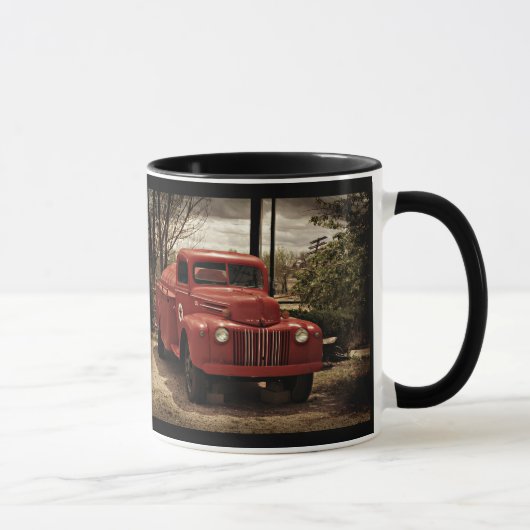 Mok oude Red Firetruck koffie (Rechts)
