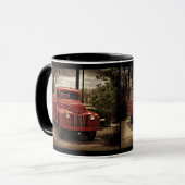 Mok oude Red Firetruck koffie (Voorkant links)