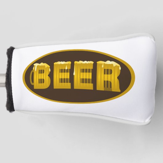Mok Ovaal bier Golfheadcover (Voorkant)