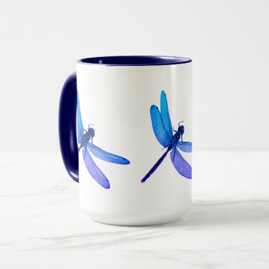 Mok Paars/blauwe dragonfly Combo Mok (Voorkant links)