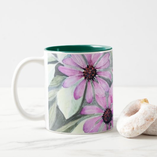 Mok Paarse Coneflowers (Met donut)