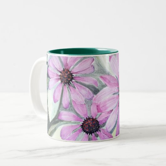 Mok Paarse Coneflowers (Voorkant links)