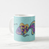 Mok Paarse en goudvis (Voorkant links)