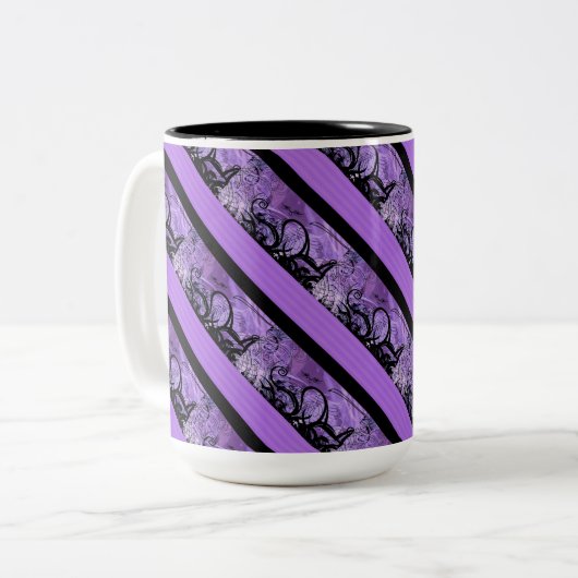 Mok Paarse en zwarte strips (Voorkant links)