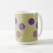 Mok Paarse Gold Glitter Merry Kerstmis Baubles (Voorkant rechts)