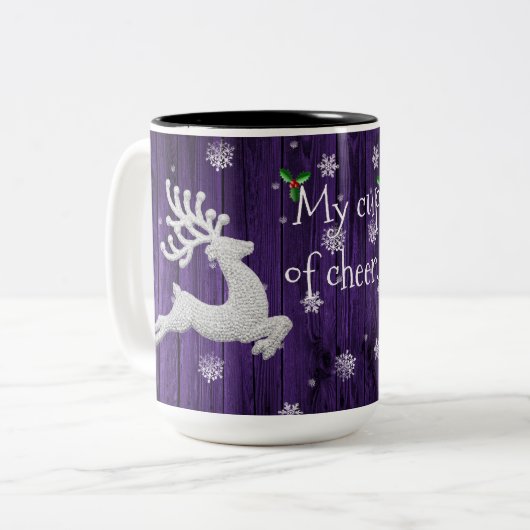 Mok Paarse kerstrenrendierkoffie (Voorkant links)