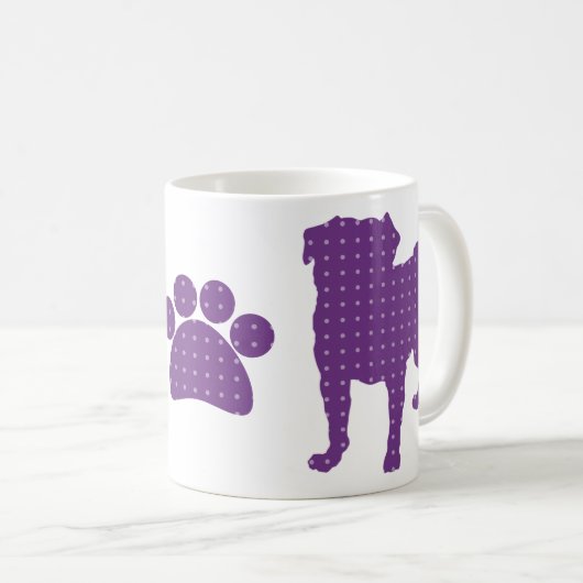 Mok Paarse pugs en poten (Voorkant rechts)