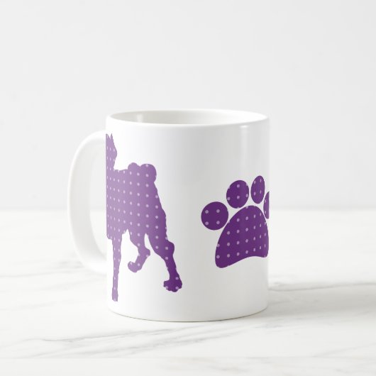 Mok Paarse pugs en poten (Voorkant links)