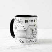 Mok Papa Vaderdag Cadeau Aangepaste Naam Baby (Voorkant links)
