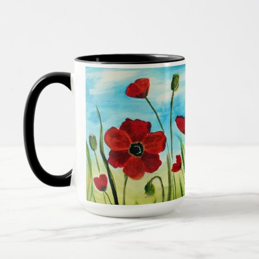 Mok papavereveldkoffie (Links)