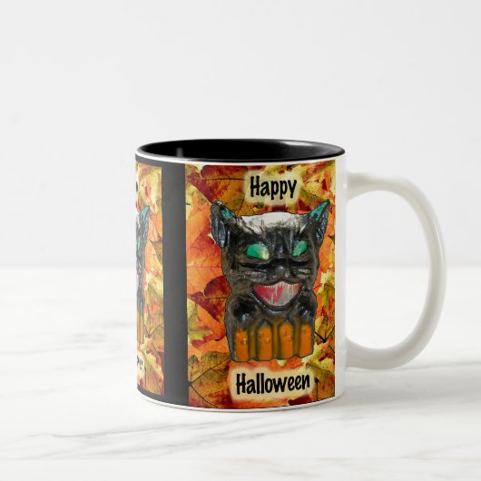 Mok Papier Mache Halloween Cat (Rechts)