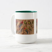 Mok, Parrots Galore Tweekleurige Koffiemok (Voorkant links)