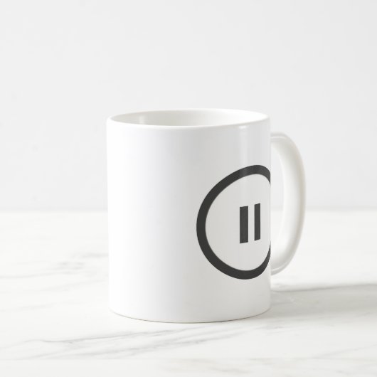 mok "Pauze Button" (tweezijdig) (Voorkant rechts)