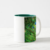 Mok, Peacock Feathers Tweekleurige Koffiemok (Voorkant rechts)