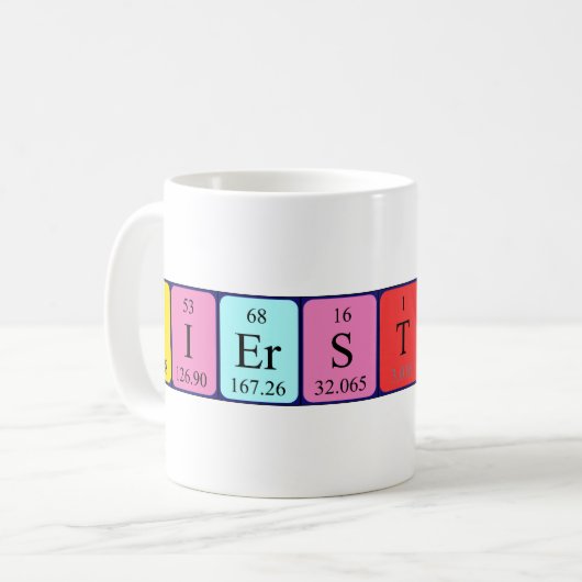 Mok periodieke handelsnaam Kierstynn (Voorkant links)