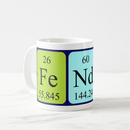 Mok periodieke tabelnaam afzender (Voorkant links)