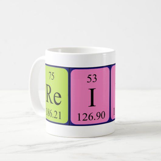 Mok periodieke tabelnaam Reiner (Voorkant links)