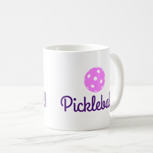 Mok Pickleball Coffee (roze en Paars) (Voorkant rechts)