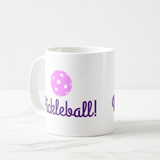 Mok Pickleball Coffee (roze en Paars) (Voorkant links)