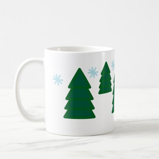 Mok - Pijnbomen met sneeuwvlokken (Links)