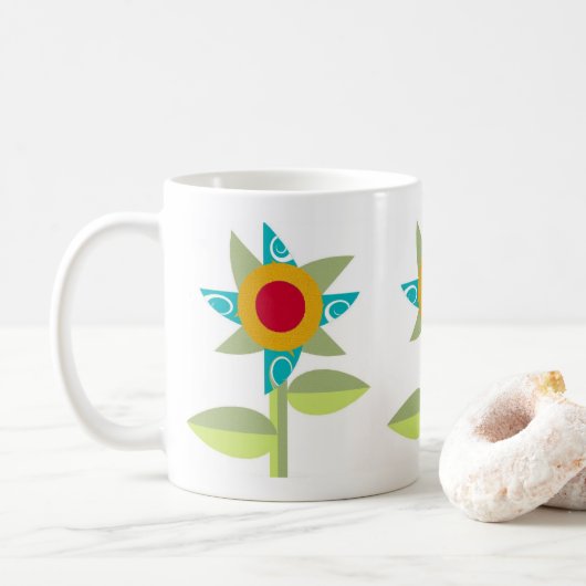 Mok Pinwheels Flowers Coffee (Met donut)
