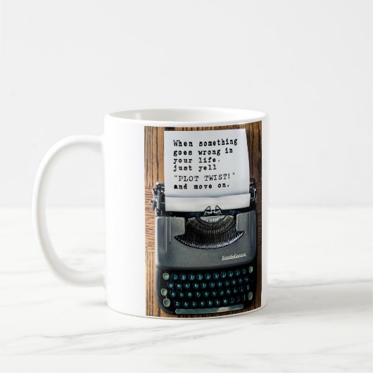 mok "PLOT TWIST" - Volledige schrijfmachine (Links)