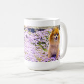 Mok | Pommerse Marley met Mauve bloemen (Voorkant rechts)