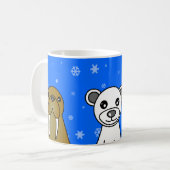Mok pooienblauw sneeuwvlokken (Voorkant links)